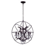 Campechia 6 Light Up Chandelier With Brown Finish
