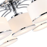 Frosted 5 Light 30in Chrome Drum Shade Flush Mount