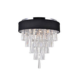 Franca 4 Light 16in Chrome Flush Mount with Black Shade
