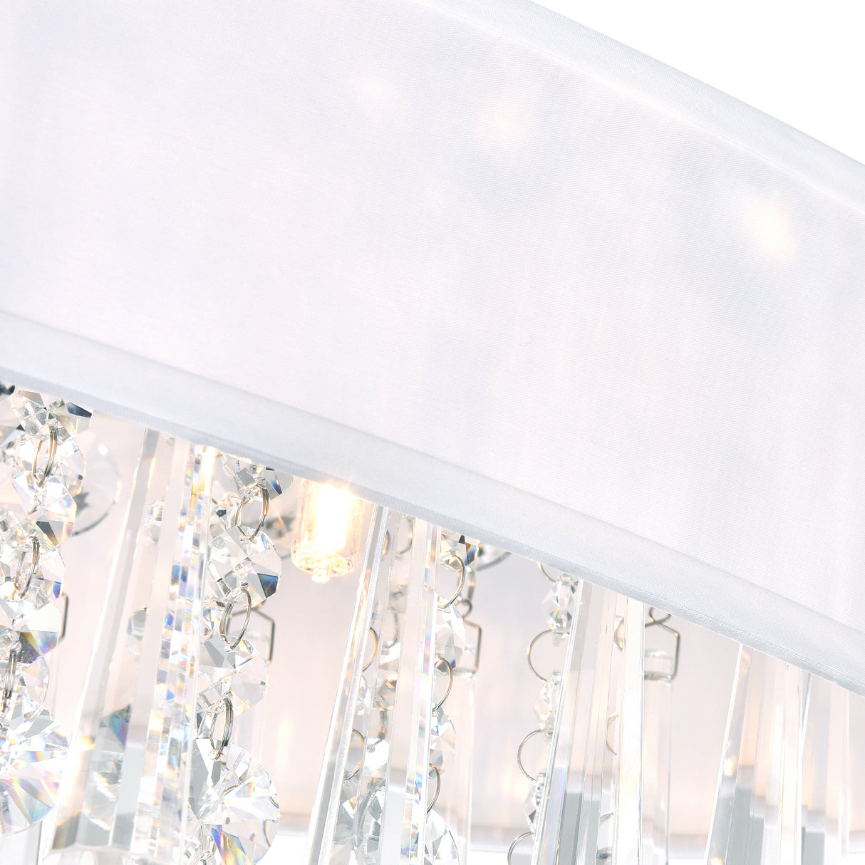 Franca 4 Light 16in Chrome Flush Mount with Off White Shade