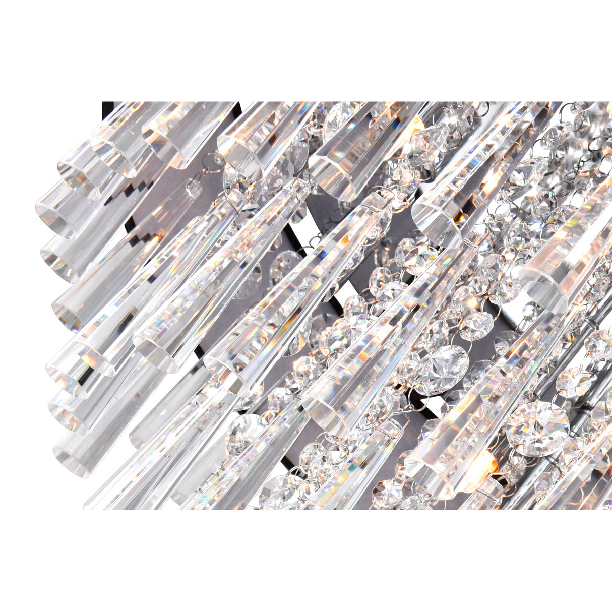 Franca 8 Light 22in Chrome Flush Mount with Black Shade