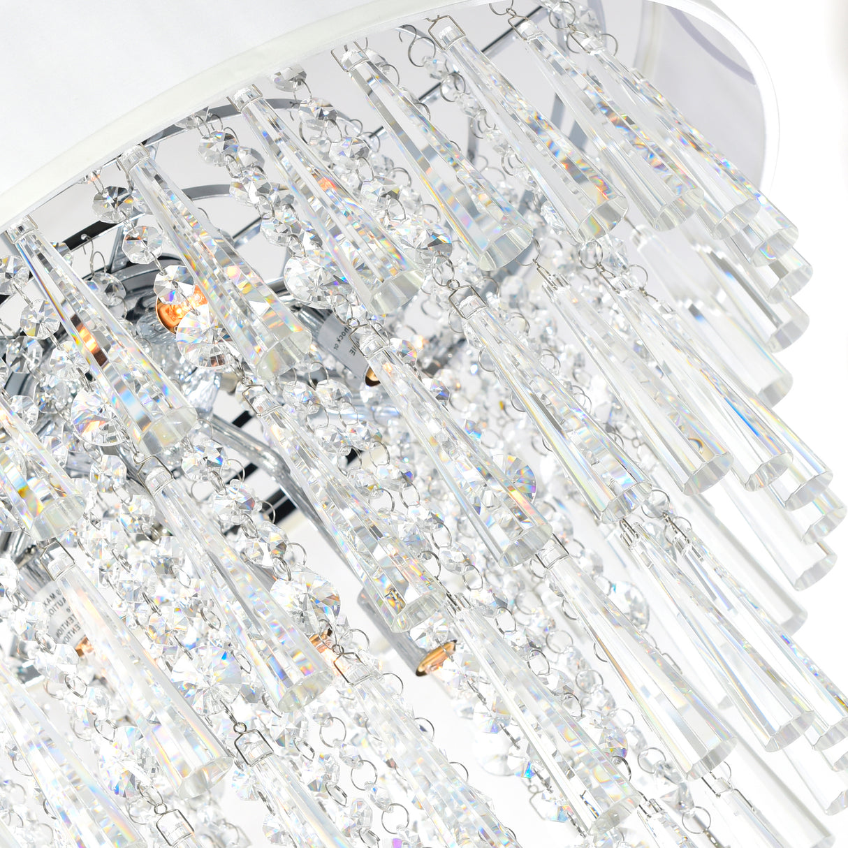 Franca 8 Light 22in Chrome Flush Mount with Off White Shade