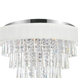 Franca 8 Light 22in Chrome Flush Mount with Off White Shade
