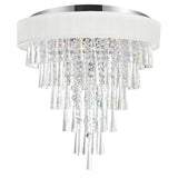 Franca 8 Light 22in Chrome Flush Mount with Off White Shade