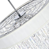 Franca 8 Light 22in Chrome Chandelier with Off White Shade