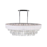 Franca 8 Light 38in Chrome Chandelier with Off White Shade