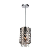 Bubbles 1 Light Drum Shade Mini Pendant With Chrome Finish