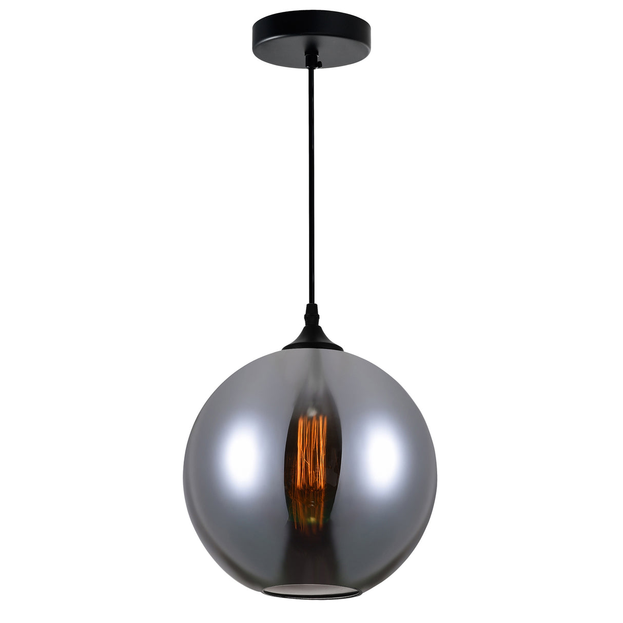 Glass 1 Light 10in Smoke Down Mini Pendant