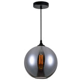 Glass 1 Light 10in Smoke Down Mini Pendant