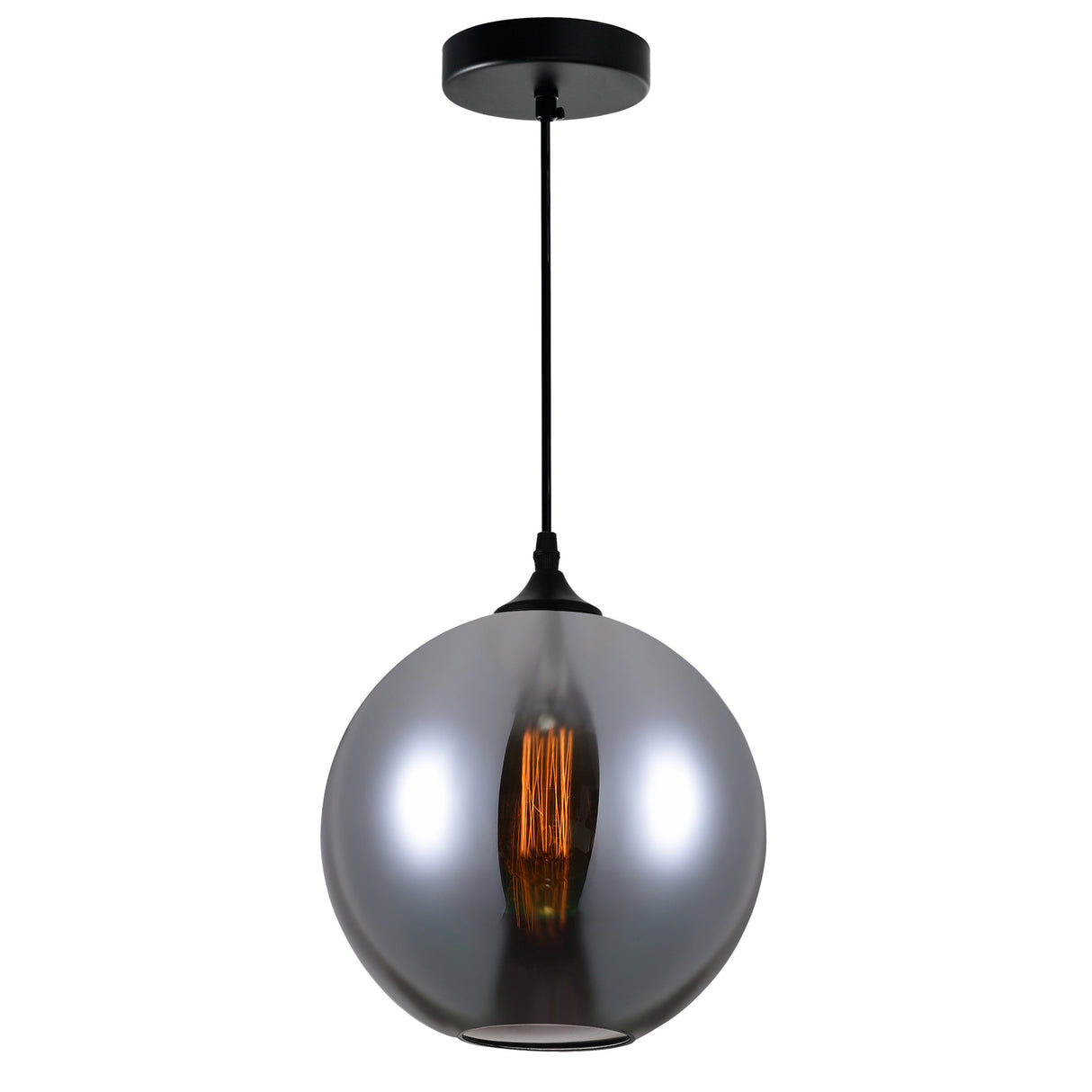 Glass 1 Light 10in Smoke Down Mini Pendant