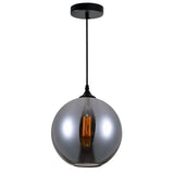 Glass 1 Light 10in Smoke Down Mini Pendant