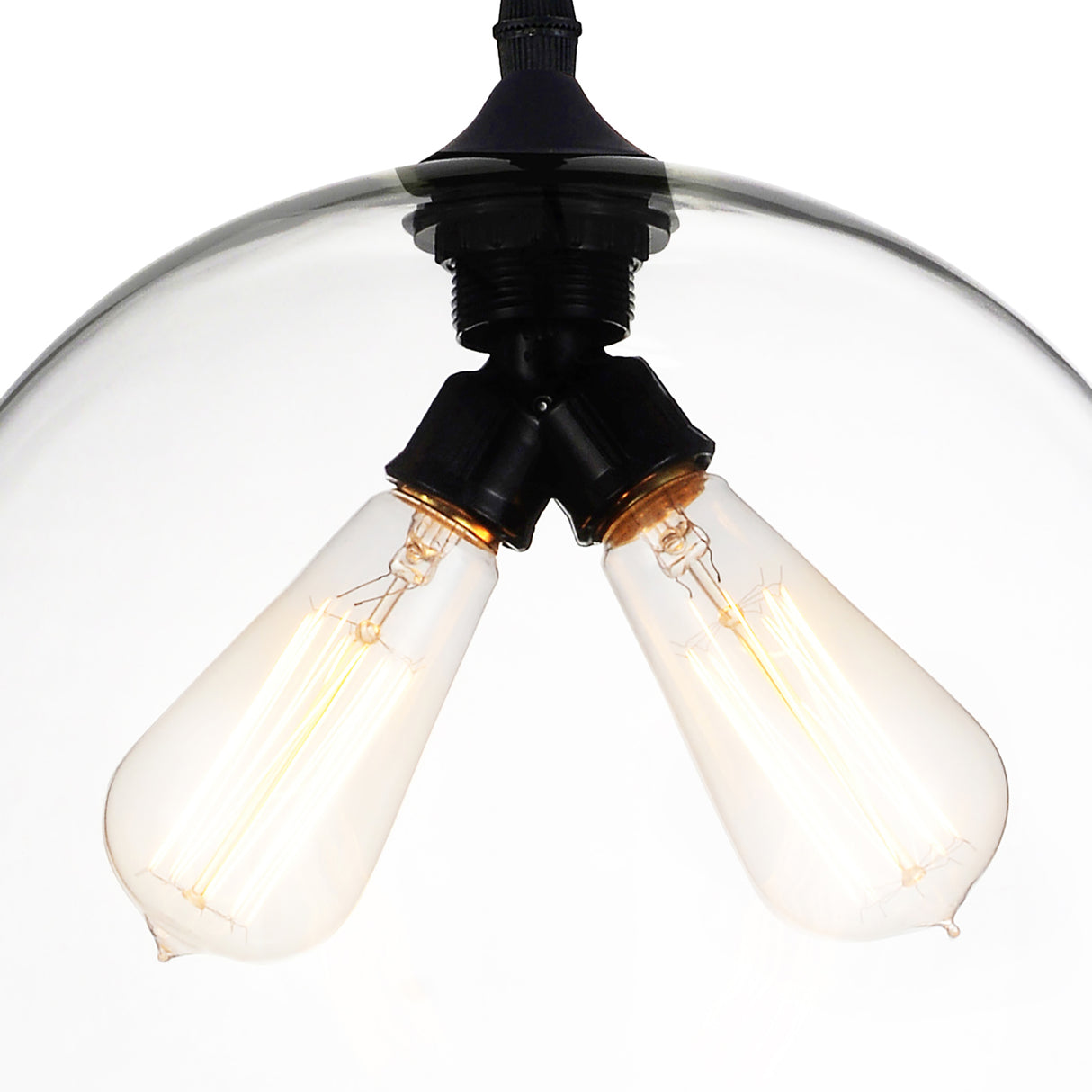 Glass 2 Light 12in Clear Down Mini Pendant