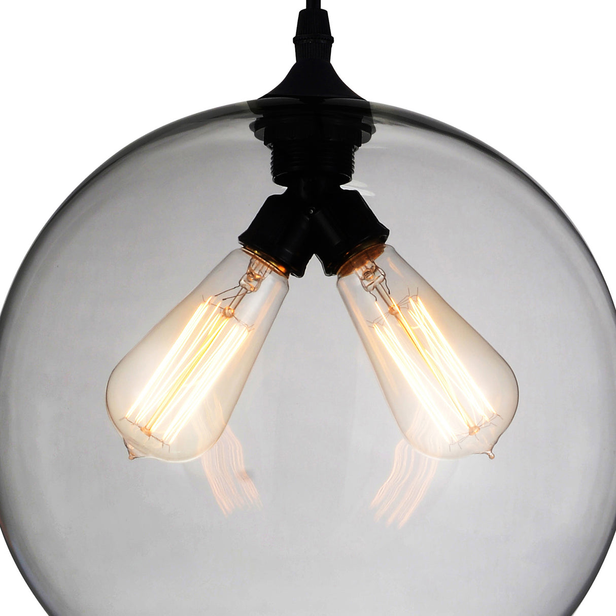 Glass 2 Light 12in Smoke Down Mini Pendant