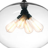 Glass 4 Light 16in Clear Down Pendant