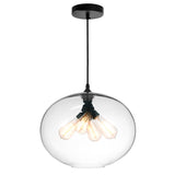 Glass 4 Light 16in Clear Down Pendant
