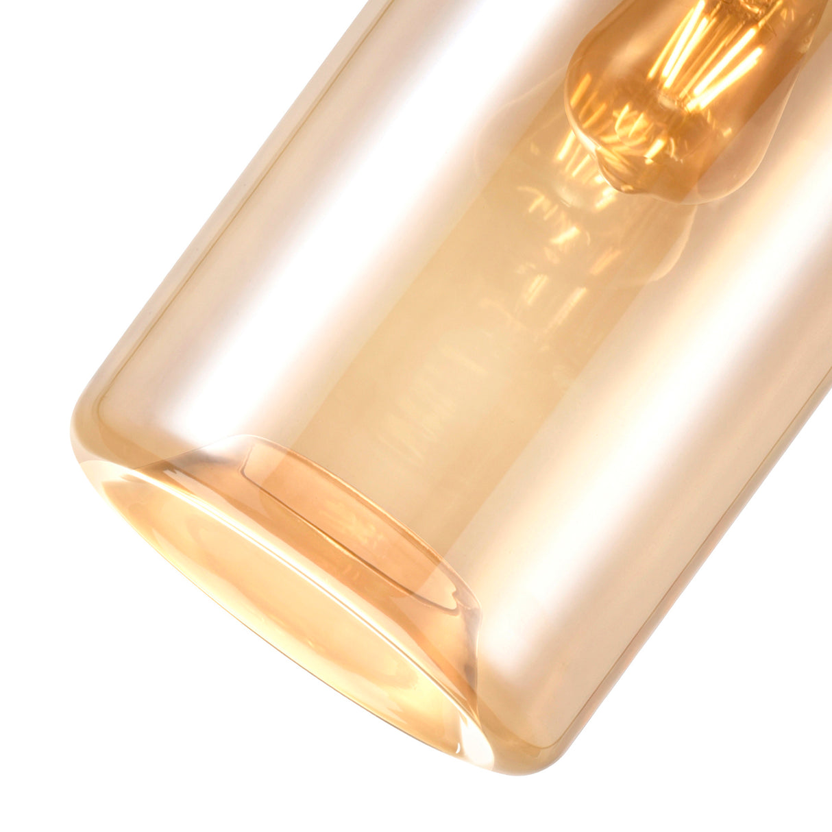 Glass 1 Light 7in Cognac Down Mini Pendant