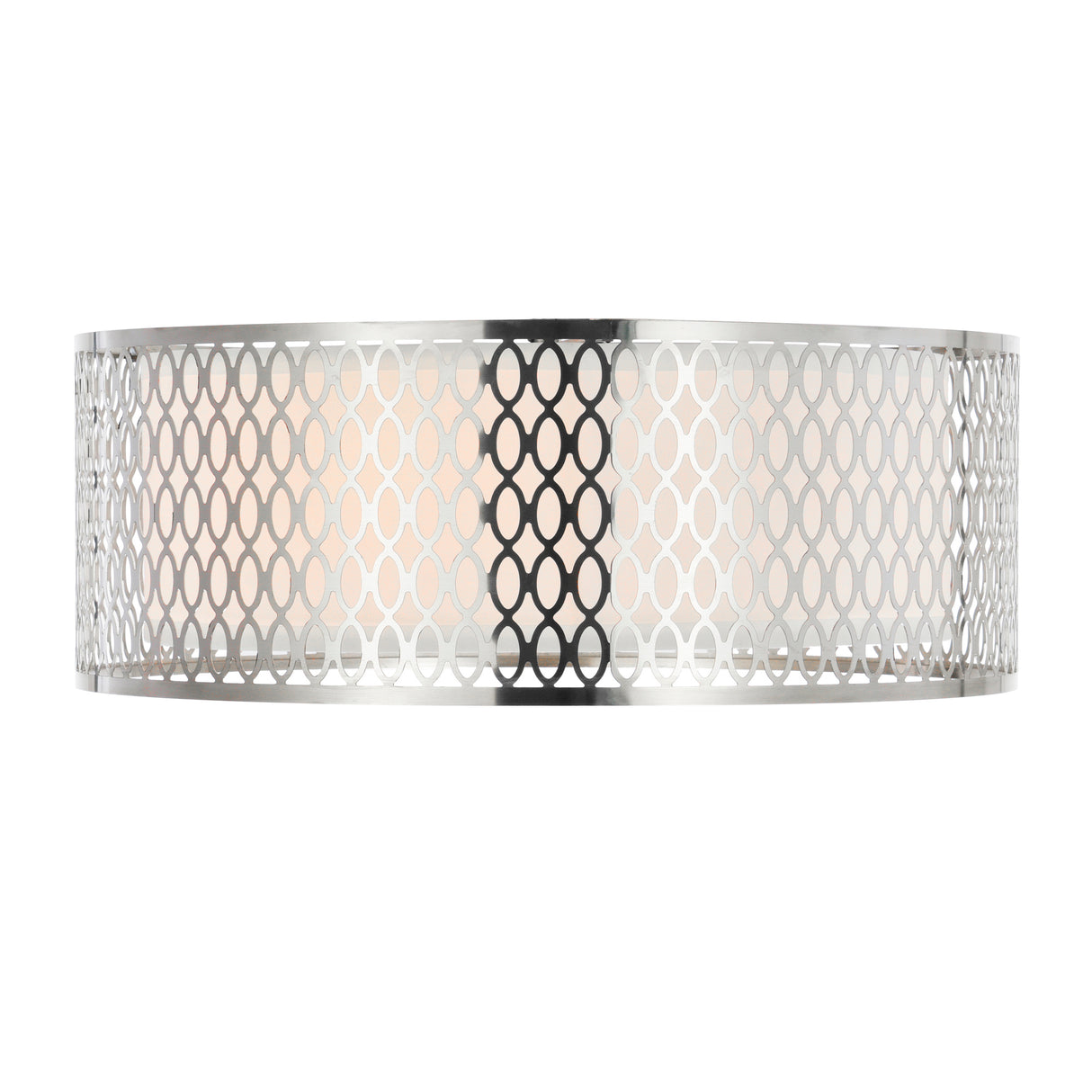 Mikayla 3 Light 17in Satin Nickel Drum Shade Flush Mount