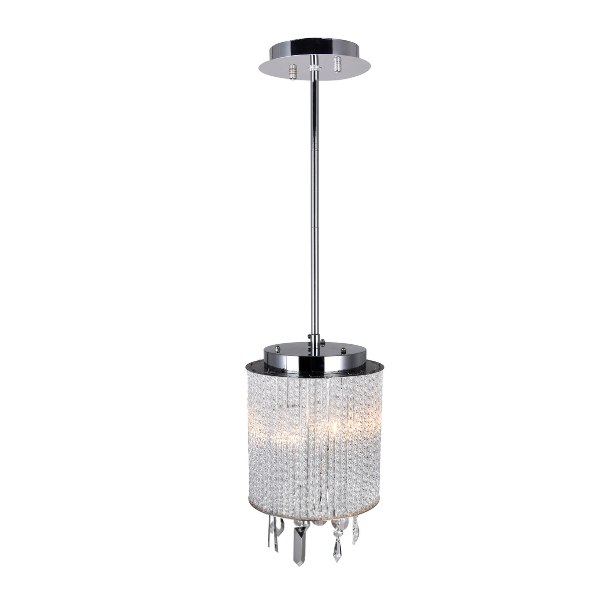 Benson 2 Light Drum Shade Mini Pendant With Chrome Finish