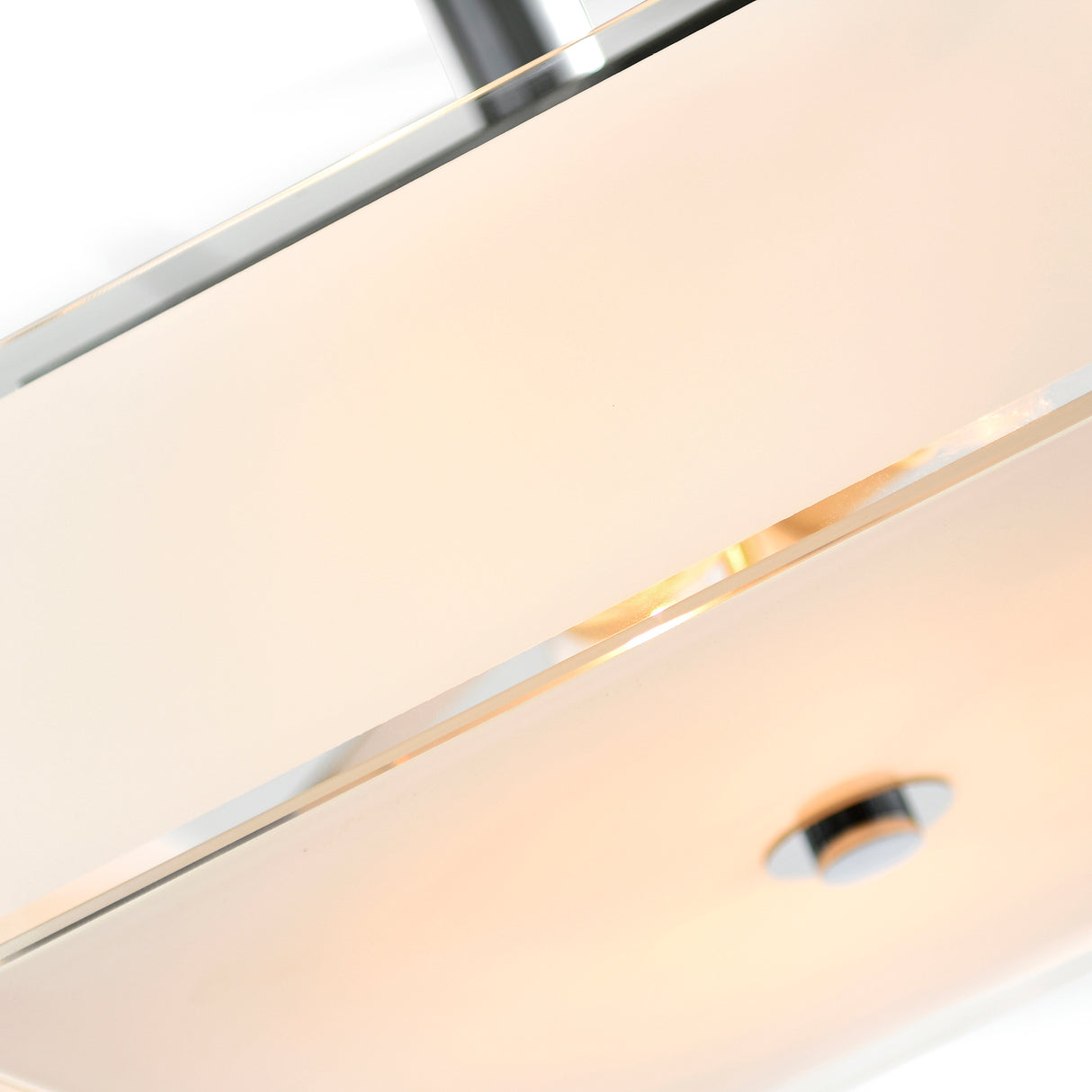 Lucie 3 Light 14in Chrome Square Drum Shade Flush Mount