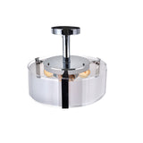 Lucie 4 Light 17in Chrome Round Drum Shade Flush Mount