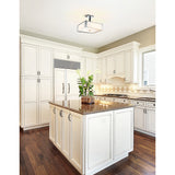 Lucie 5 Light 21in Chrome Square Drum Shade Flush Mount