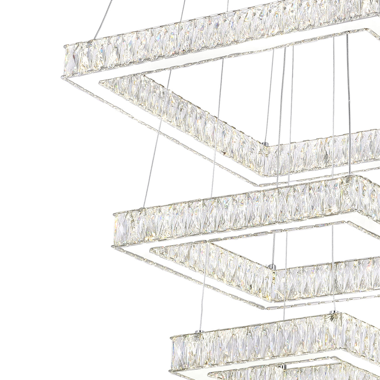 Florence Integrated LED 3-Tier Chrome Chandelier
