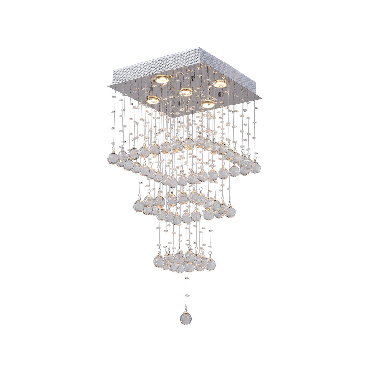Square 5 Light Chandelier With Chrome Finish