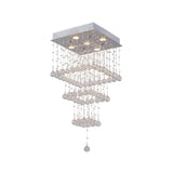 Square 5 Light Chandelier With Chrome Finish