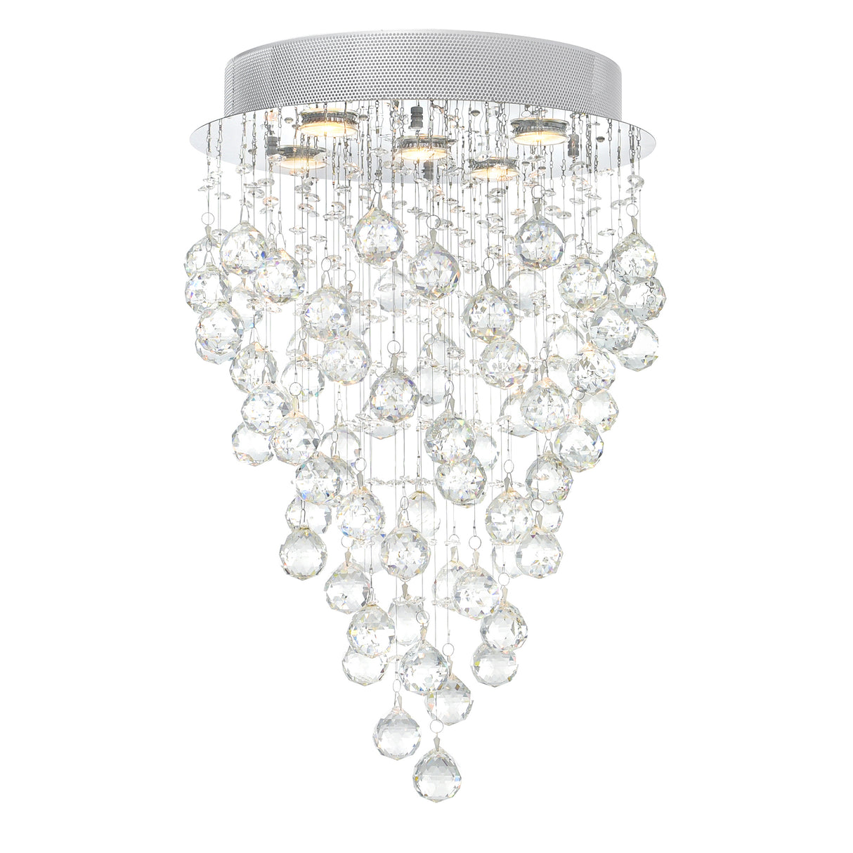 Rain Drop 5 Light 16in Chrome Chandelier