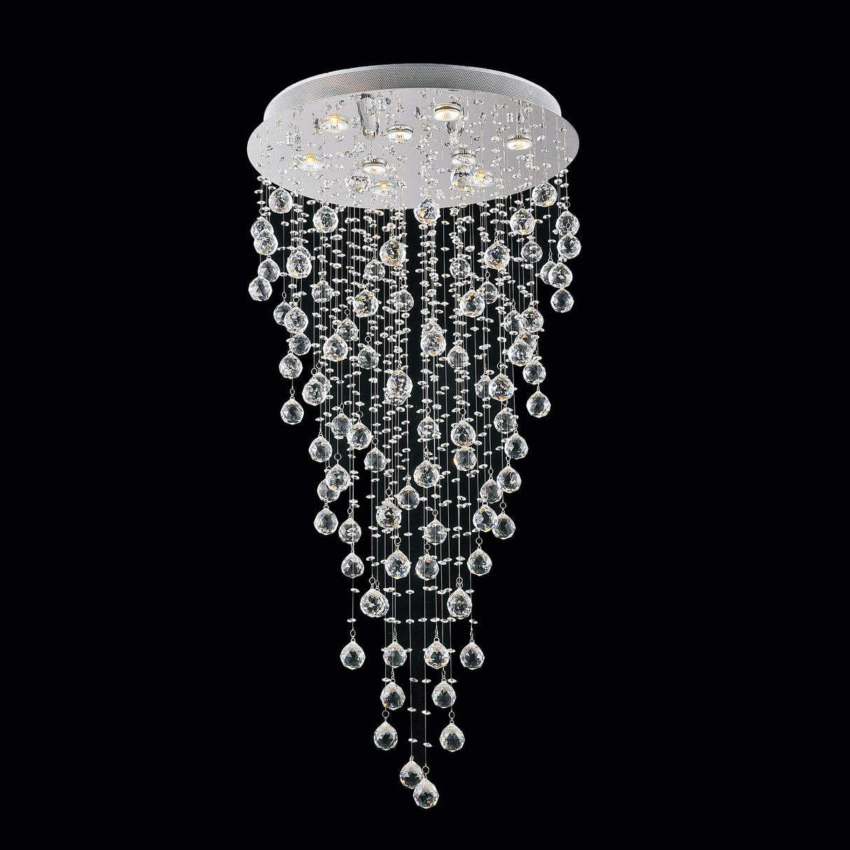 Rain Drop 9 Light 24in Chrome Chandelier
