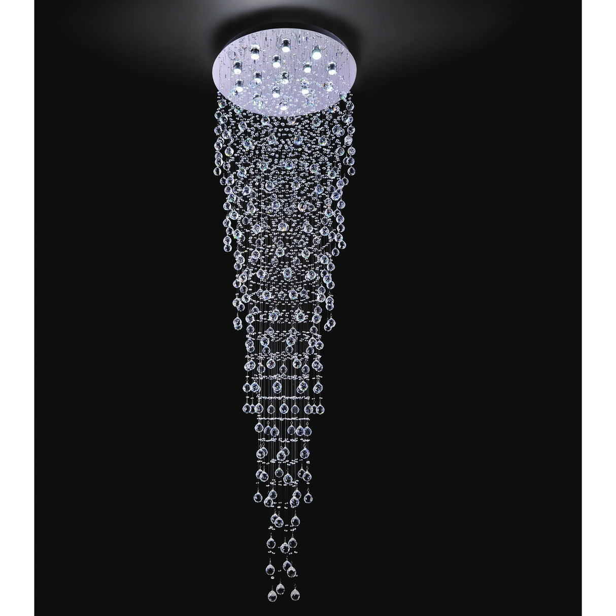 Rain Drop 16 Light 32in Chrome Chandelier
