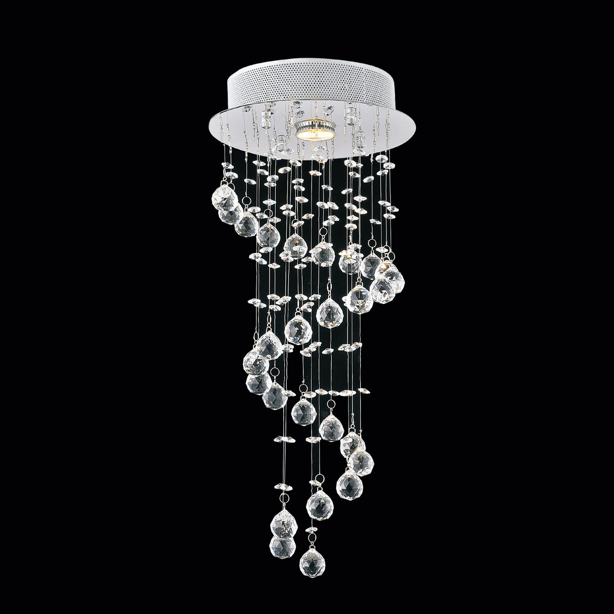 Spiral 1 Light Chandelier With Chrome Finish
