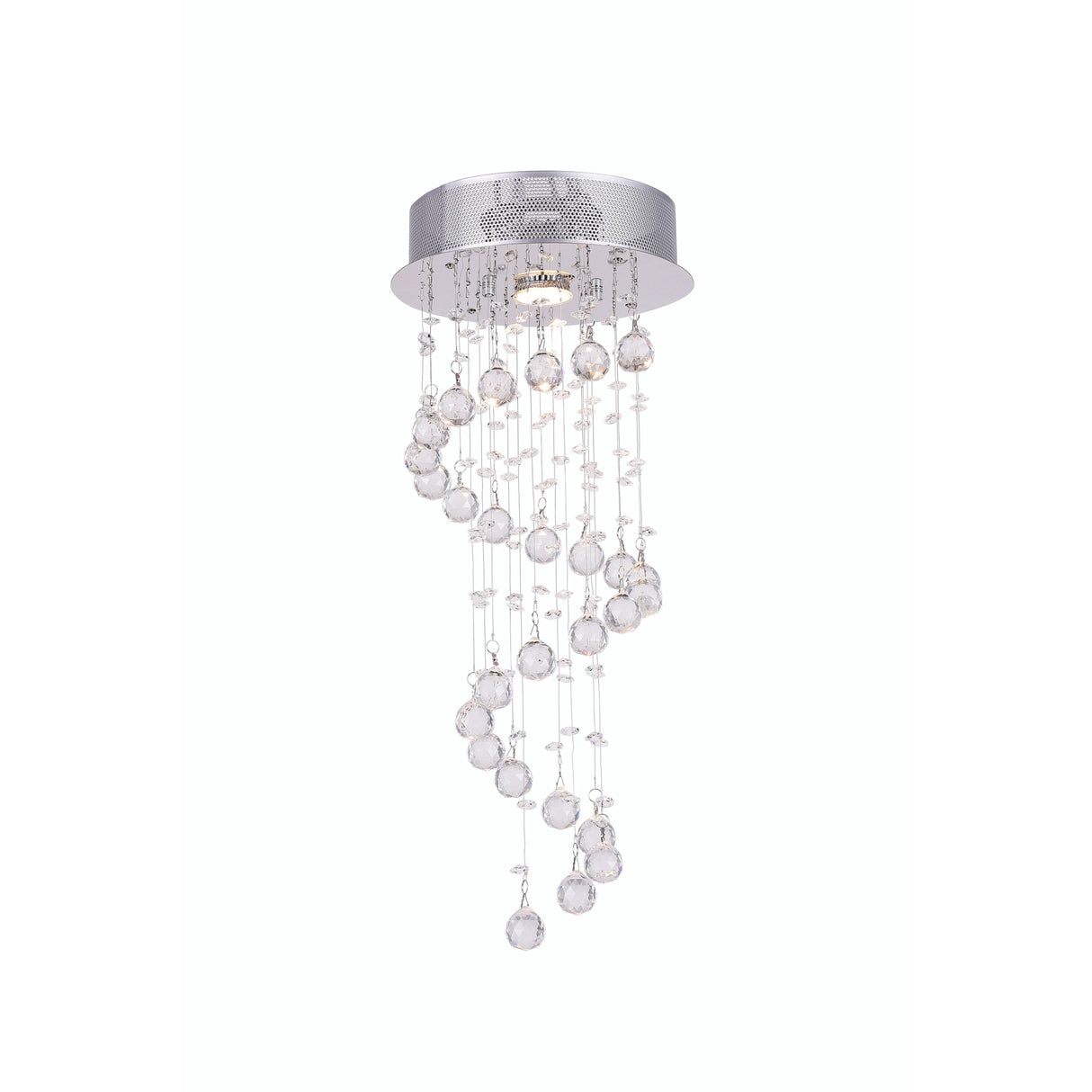 Spiral 1 Light Chandelier With Chrome Finish
