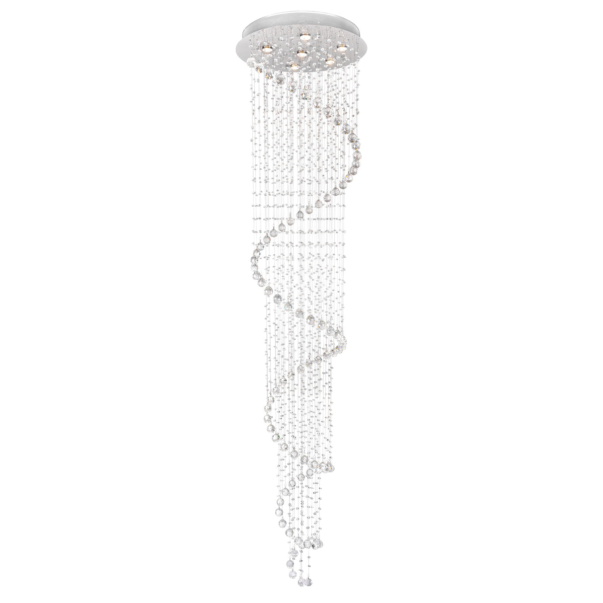 Spiral 6 Light Chandelier With Chrome Finish