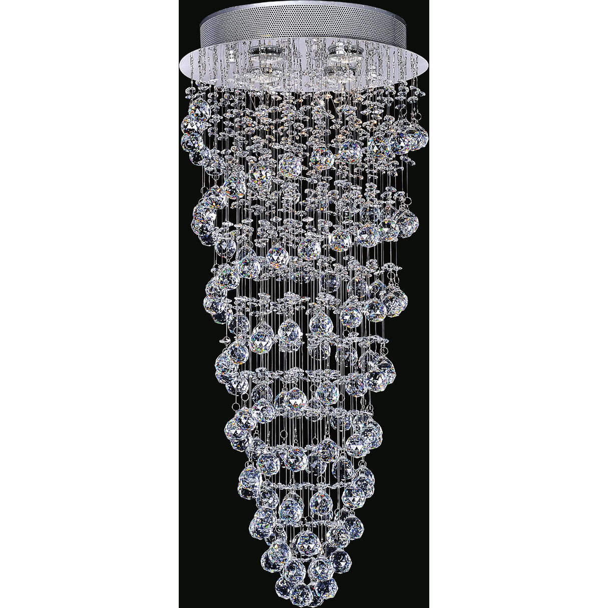 Double Spiral 4 Light Chandelier With Chrome Finish
