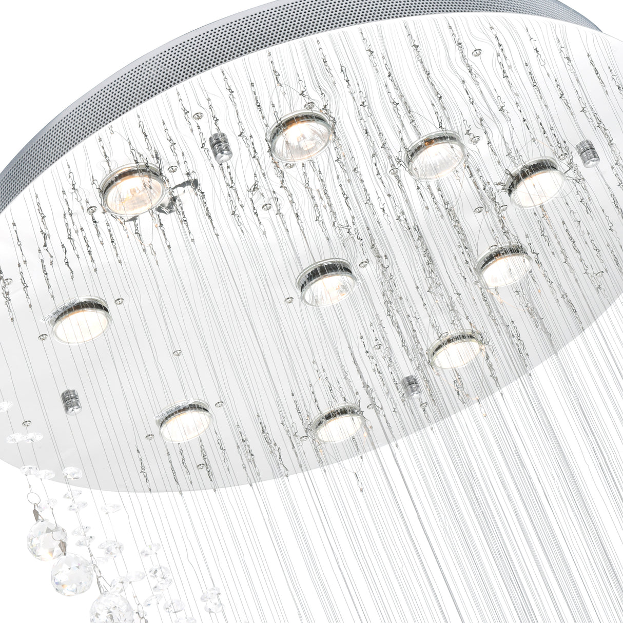 Ribbon 10 Light 26in Chrome Chandelier
