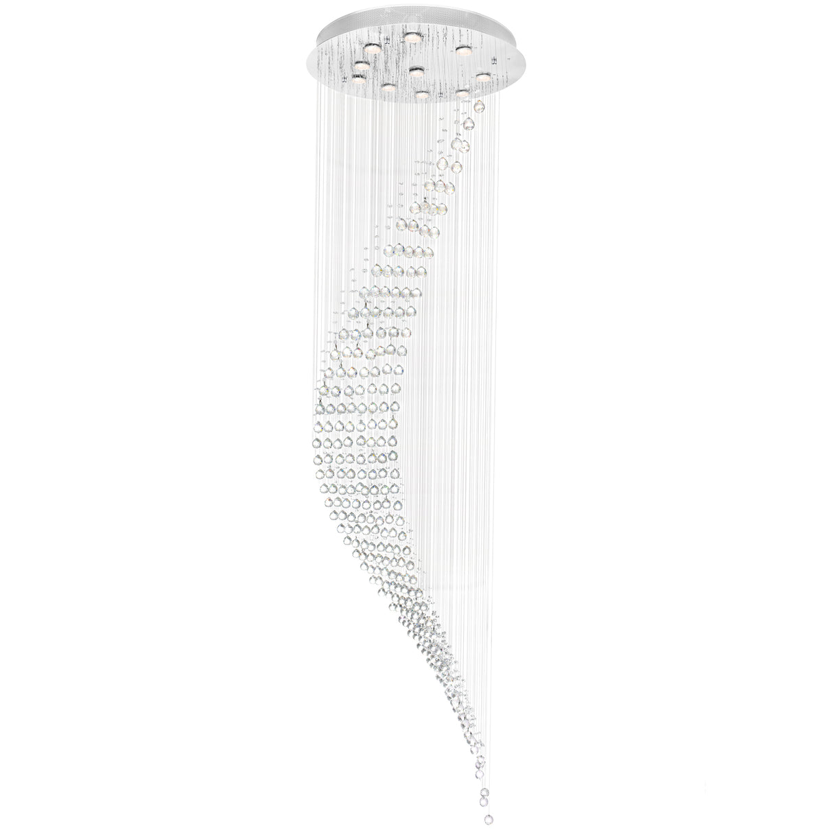 Ribbon 10 Light 26in Chrome Chandelier