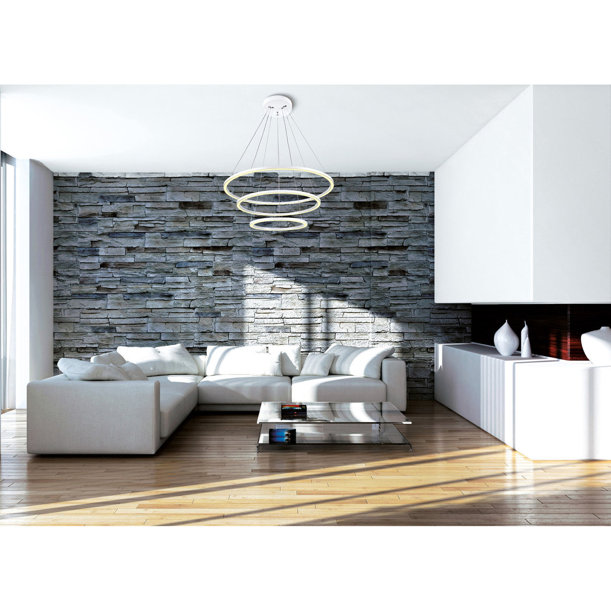 Chalice Integrated LED 31in White Chandelier