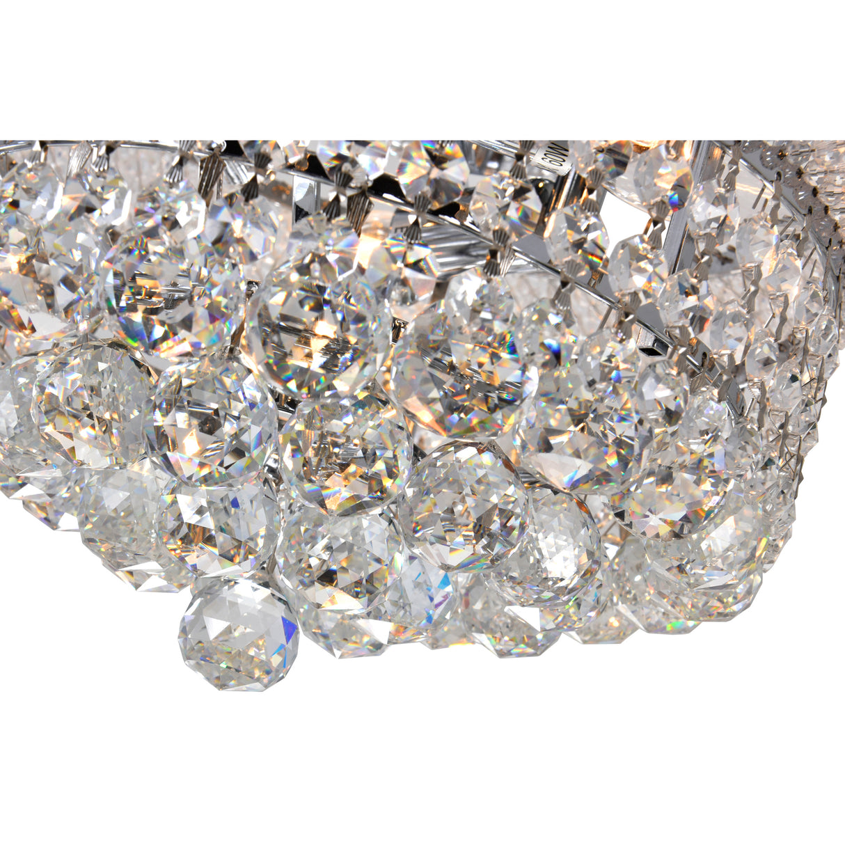 Empire 3 Light 12in Chrome Flush Mount with Crystals