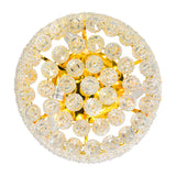 Empire 3 Light 12in Gold Flush Mount with Crystals