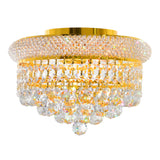 Empire 3 Light 12in Gold Flush Mount with Crystals
