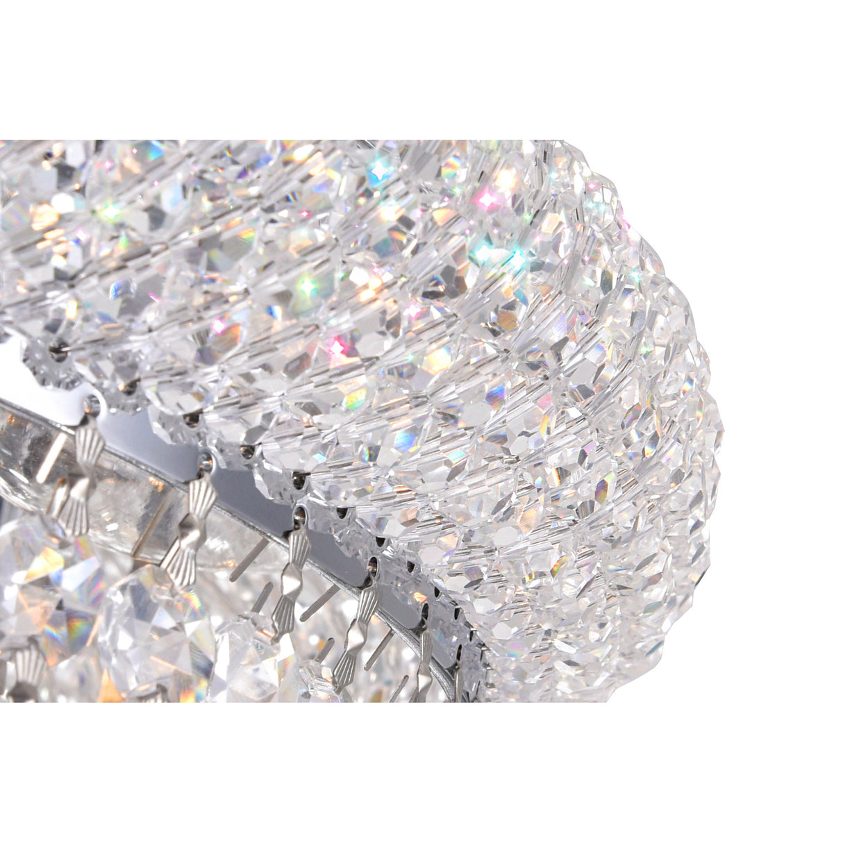 Empire 4 Light 14in Chrome Flush Mount with Crystals