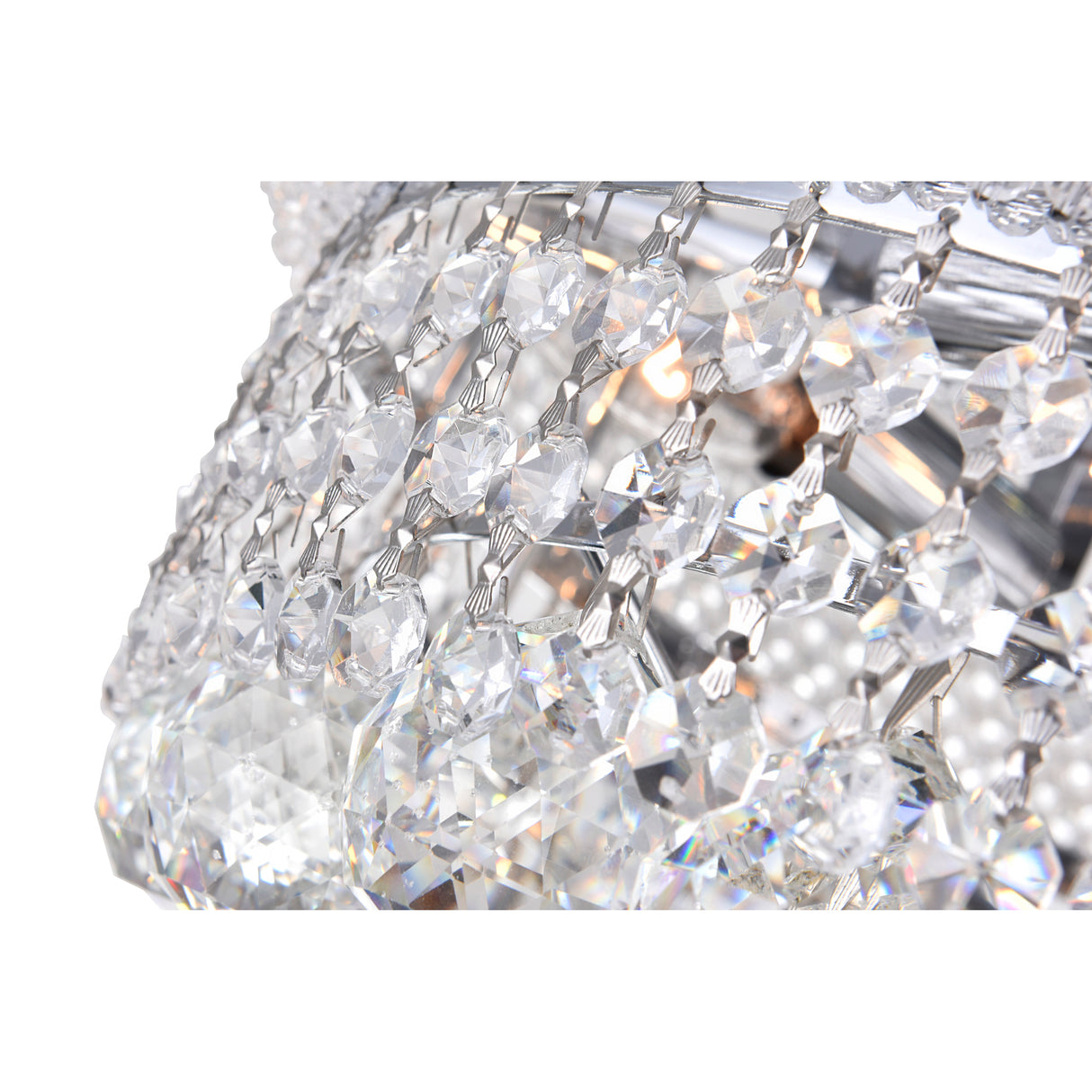 Empire 4 Light 14in Chrome Flush Mount with Crystals