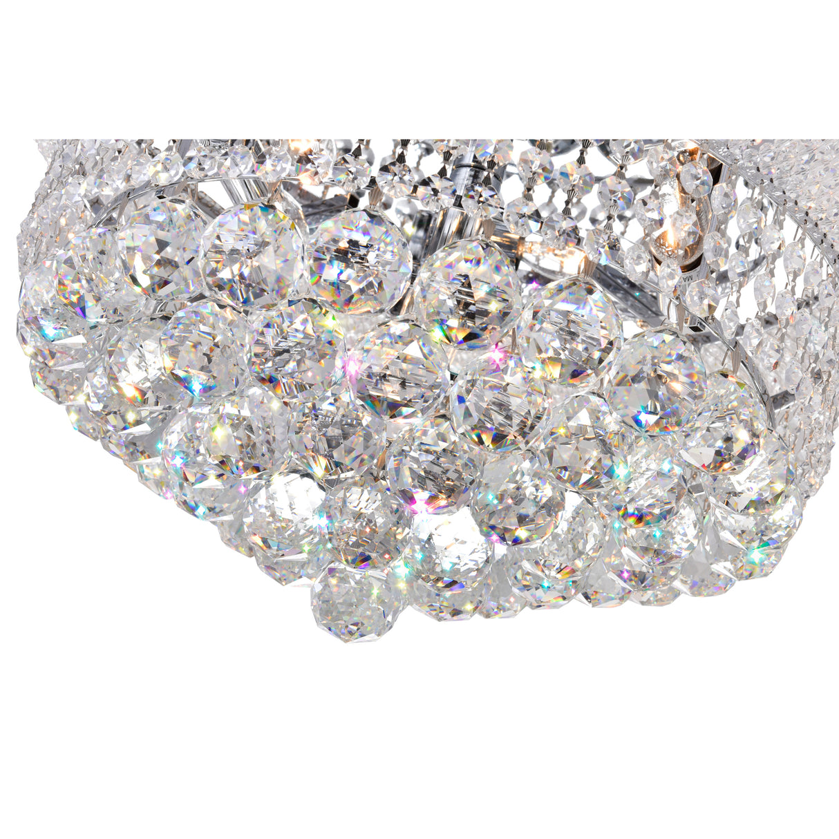 Empire 8 Light 20in Chrome Flush Mount with Crystals