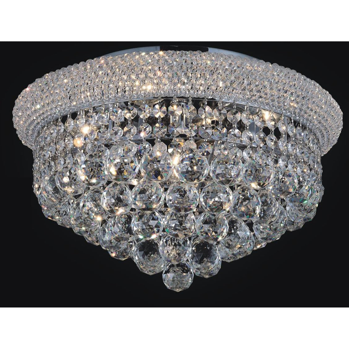 Empire 8 Light 20in Chrome Flush Mount with Crystals
