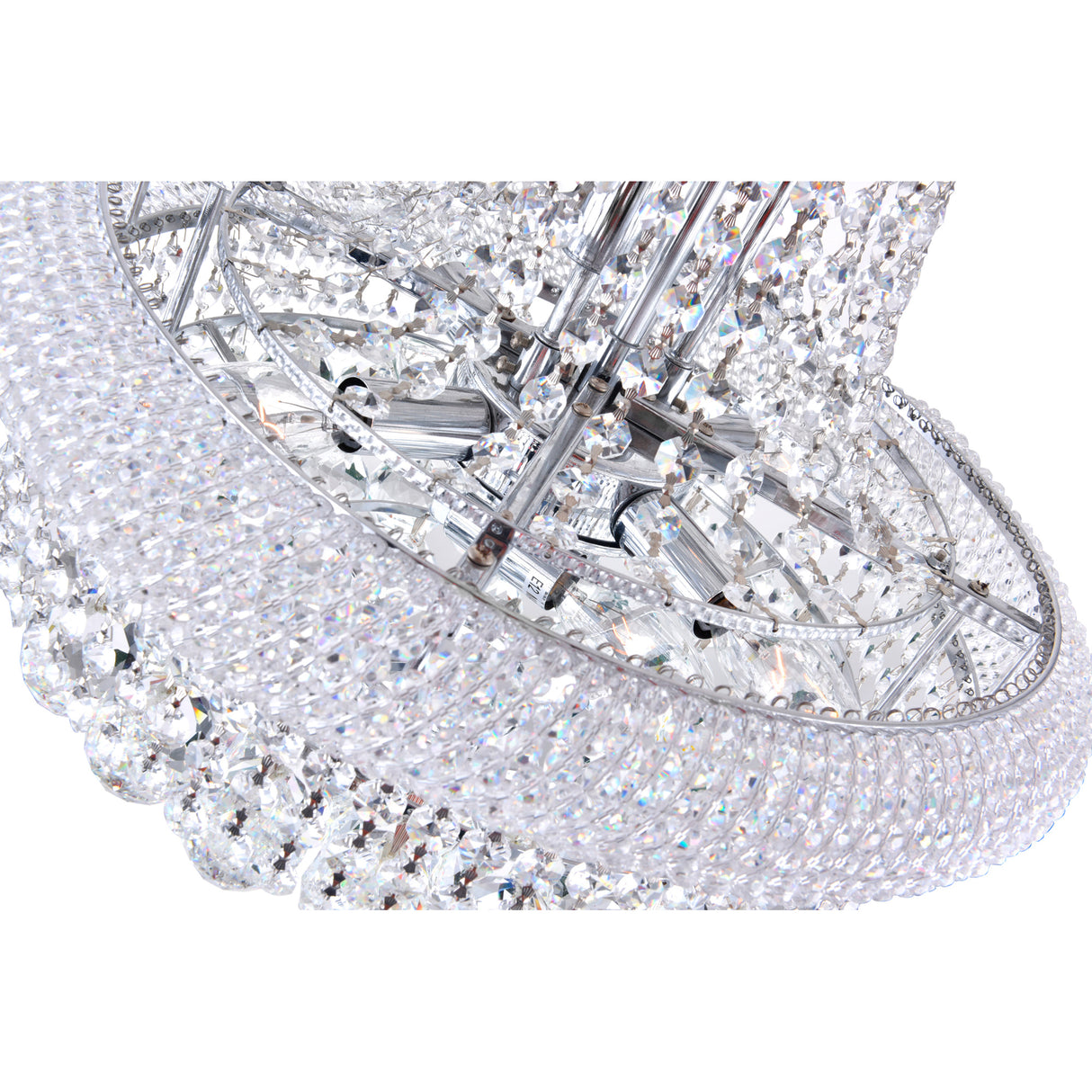Empire 8 Light 18in Chrome Down Chandelier with Crystals