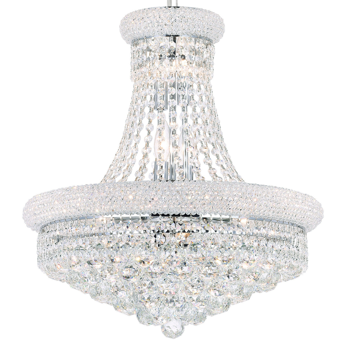 Empire 14 Light 20in Chrome Down Chandelier with Crystals
