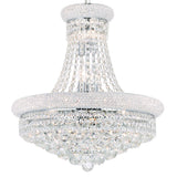 Empire 14 Light 20in Chrome Down Chandelier with Crystals
