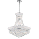 Empire 14 Light 20in Chrome Down Chandelier with Crystals