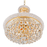 Empire 14 Light 20in Gold Down Chandelier with Crystals